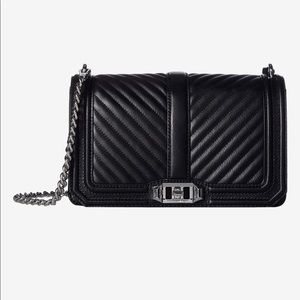 Rebecca Minkoff black leather love slim cross body